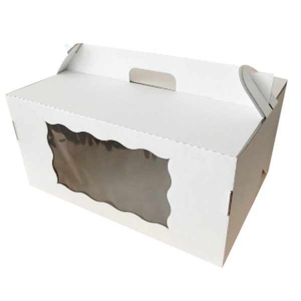 Коробка для торта с окном 300*300*200, белый