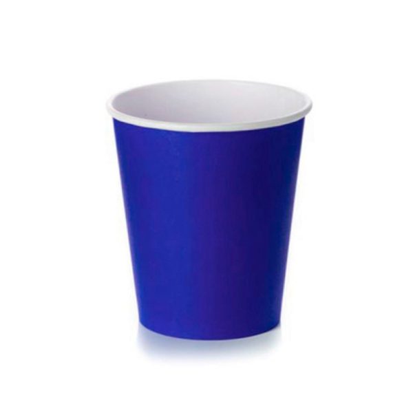 Одноразовый темно-синий бумажный стакан для горячих напитков 400 мл