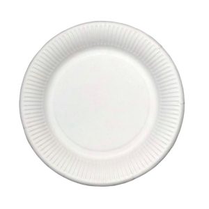 Тарелка одноразовая бумажная 150мм, белая (100 шт)