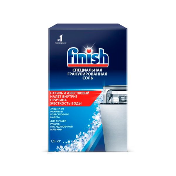 Соль для смягчения воды и удаления накипи в посудомоечных машинах, 1,5кг FINISH
