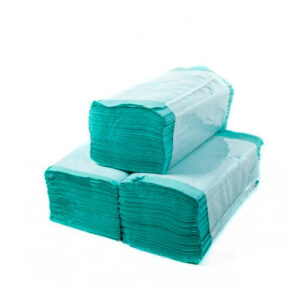 Полотенца бумажные V-сложения, 250шт 245*230 однослойные зеленые