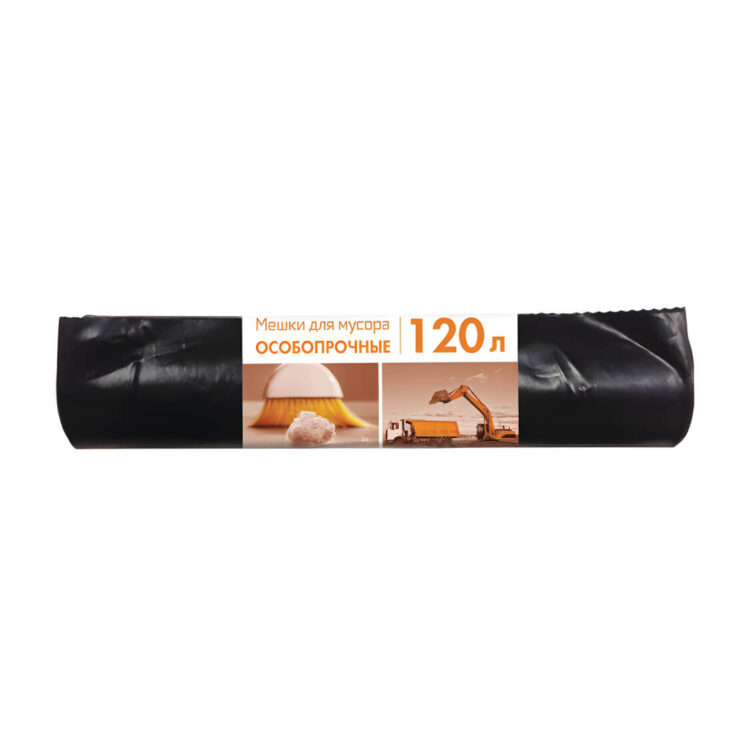 Мешки мусорные 120 л 70*108 (80) в рулонах (по 10 шт)