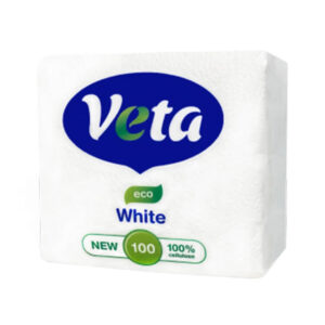 Салфетки бумажные "VETA WHITE ECO" неокрашенные, 100/24 пачки в упаковке