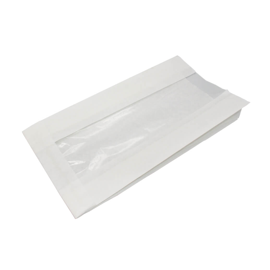 Пакет с плоским дном б/п 140(60)*60*250 мм, белый, с окном