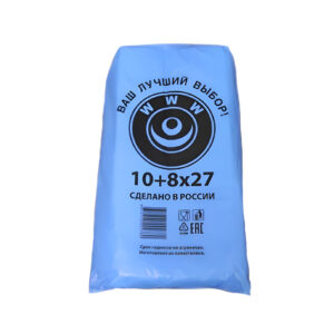 Пакет фасовочный, ПНД 10+8х27 (8), в пластах, синий