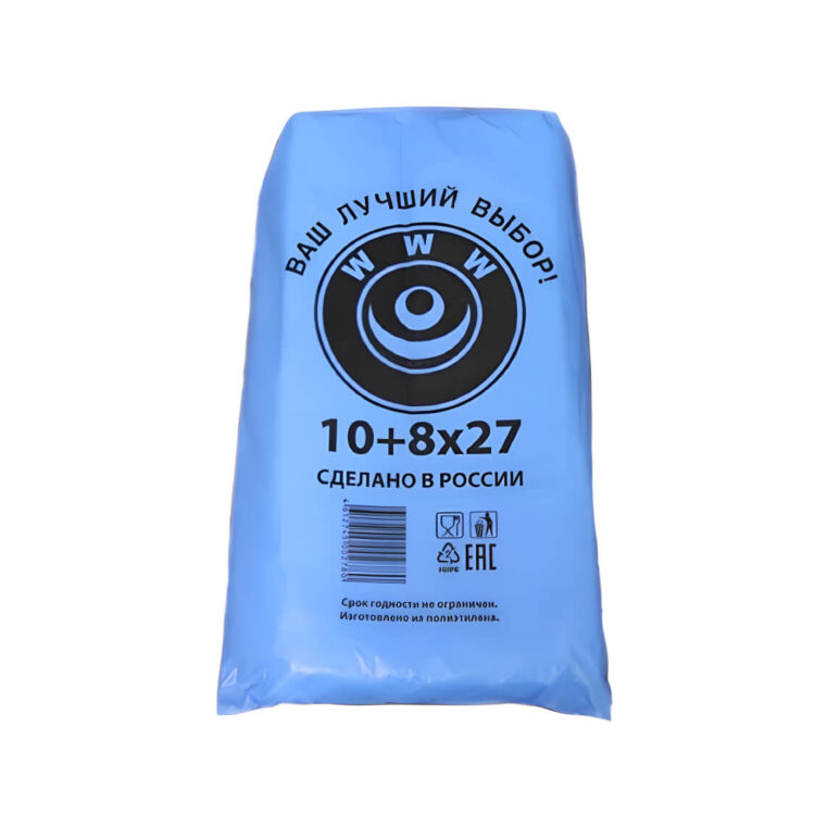 Пакет фасовочный, ПНД 10+8х27 (8), в пластах, синий