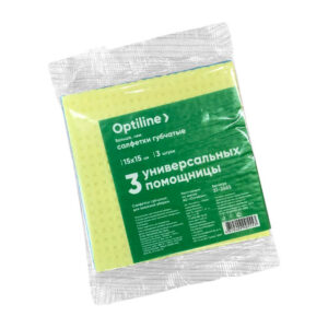 Салфетки губчатые Optiline 15х15 см, 3 шт/упак