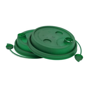 Крышка с питейником 80 мм матовая цвет зелёный, прозрачная