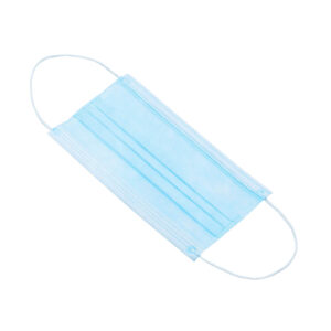 Маска одноразовая трехслойная, голубая