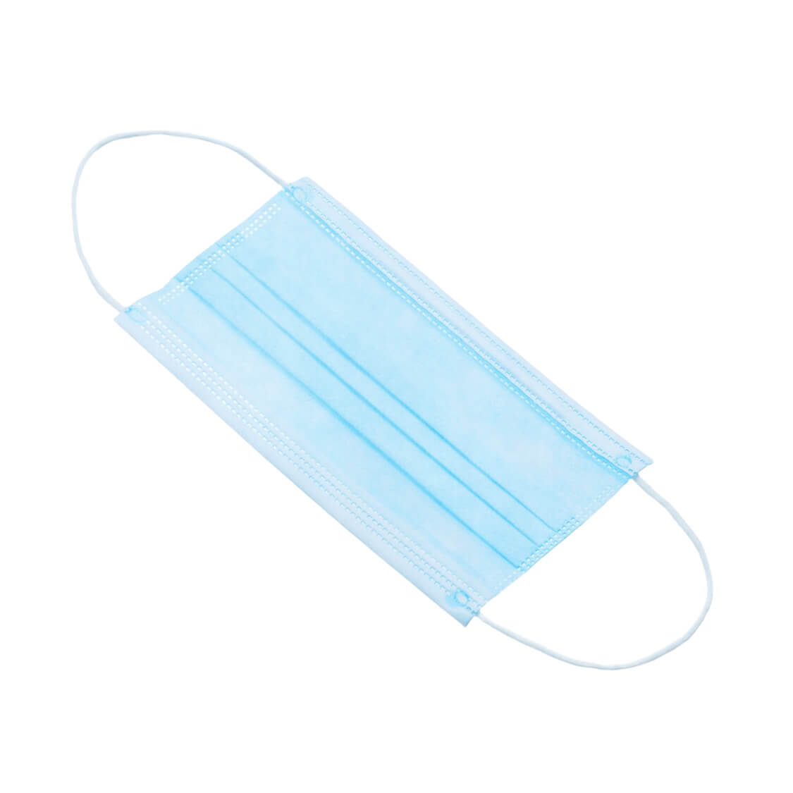Маска одноразовая трехслойная, голубая