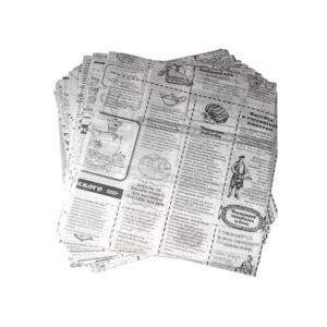 Бумага парафин 390х390 мм ВПМ "Газета" черная