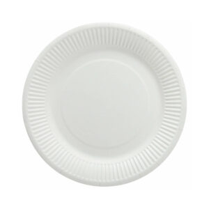 Тарелка бумажная белая D=18 см