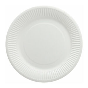 Тарелка бумажная белая D=23 см