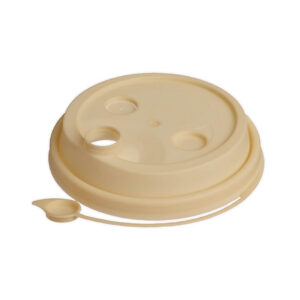 Крышка с питейником 80 мм матовая, цвет бежевый