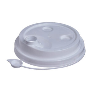 Крышка с питейником 90 мм глянцевая, белая
