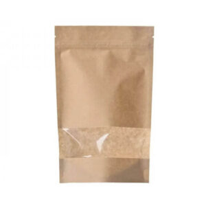 Пакет "Дой-пак" 120*185 мм бумажный крафт с окном 40 мм