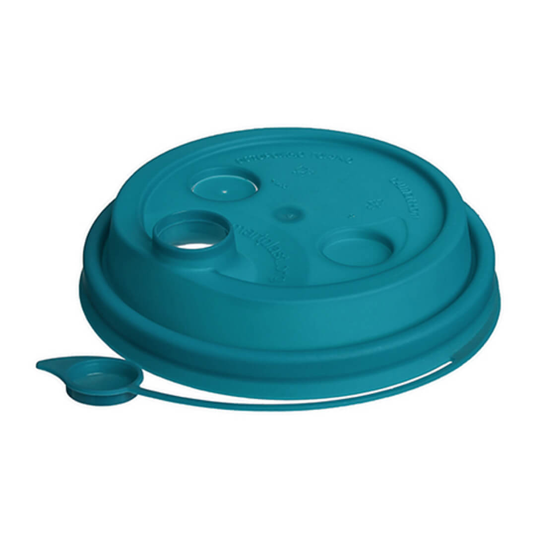 Крышка с питейником 90 мм матовая, цвет бирюзовый