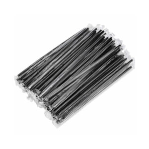 Трубочки прямые черные 210*6 мм, 250 штук в индивидуальной упаковке