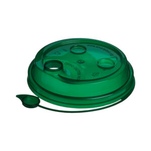 Крышка с питейником 80 мм глянцевая цвет зелёный