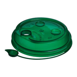 Крышка с питейником 90 мм глянцевая цвет зелёный
