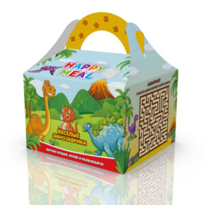 Коробка 165*150*110 мм (4+0) "Happy Meal" Динозавры
