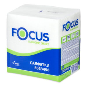 Арт. 5053498_Салфетки бумажные белые FOCUS, 100шт