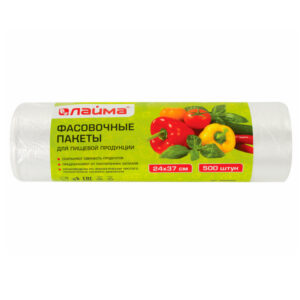 Пакет фасовочный, ПНД 24*37 (8), прозрачный, 500шт/уп рулон на втулке